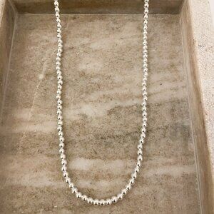 925 Sterling Silver Bead Necklace 4 MM Bead Necklace Dainty Ball Necklace